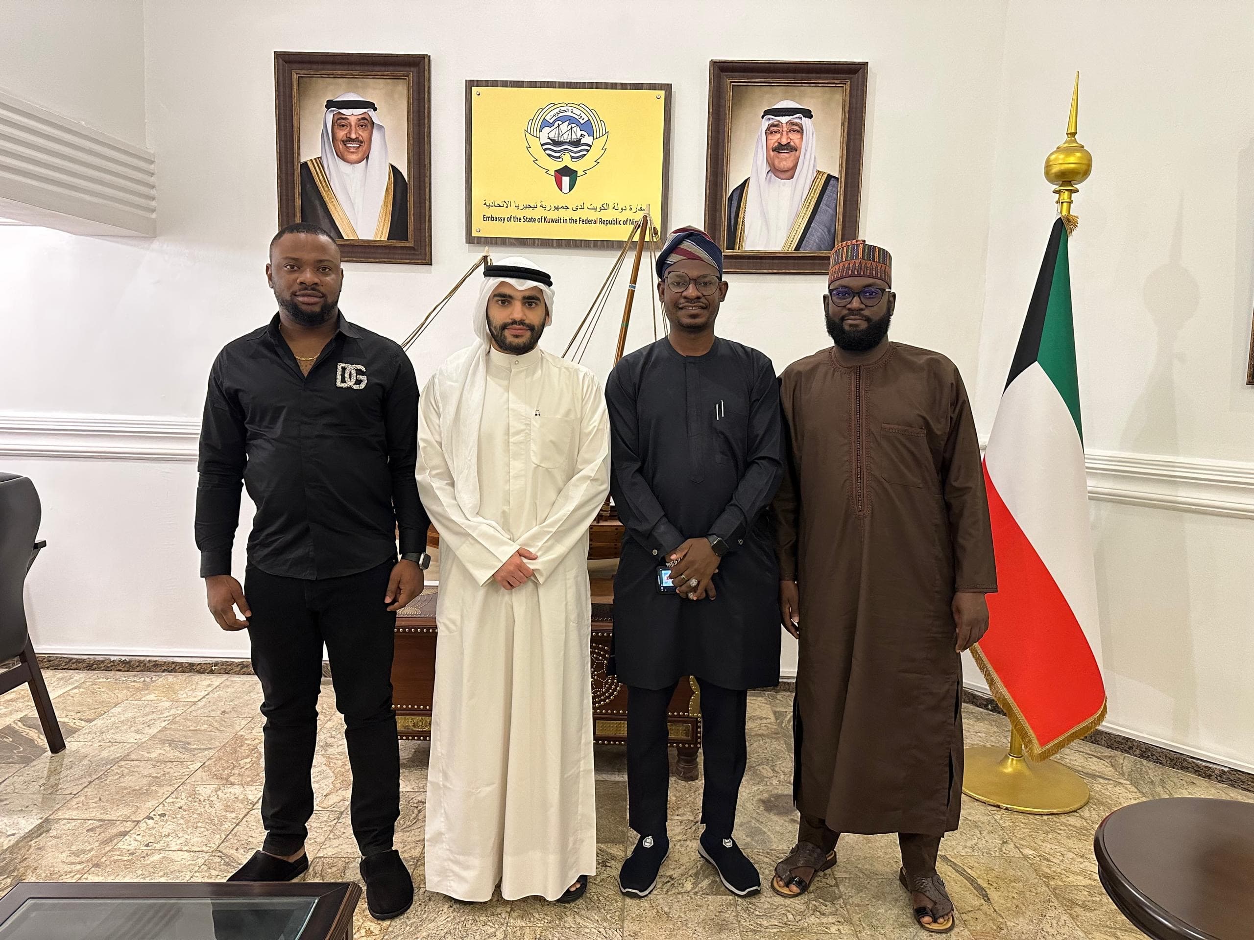 With embassy staff at the Embassy of the State of Kuwait in Abuja